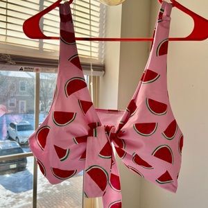 WATERMELON FRONT TIE BIKINI TOP